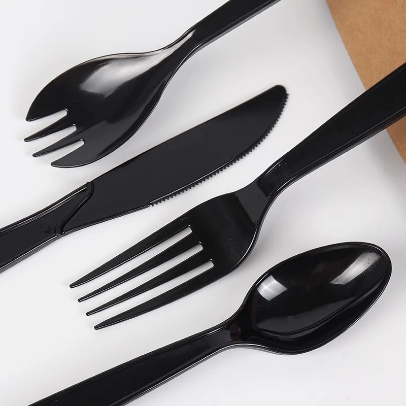 black disposable cutlery sets